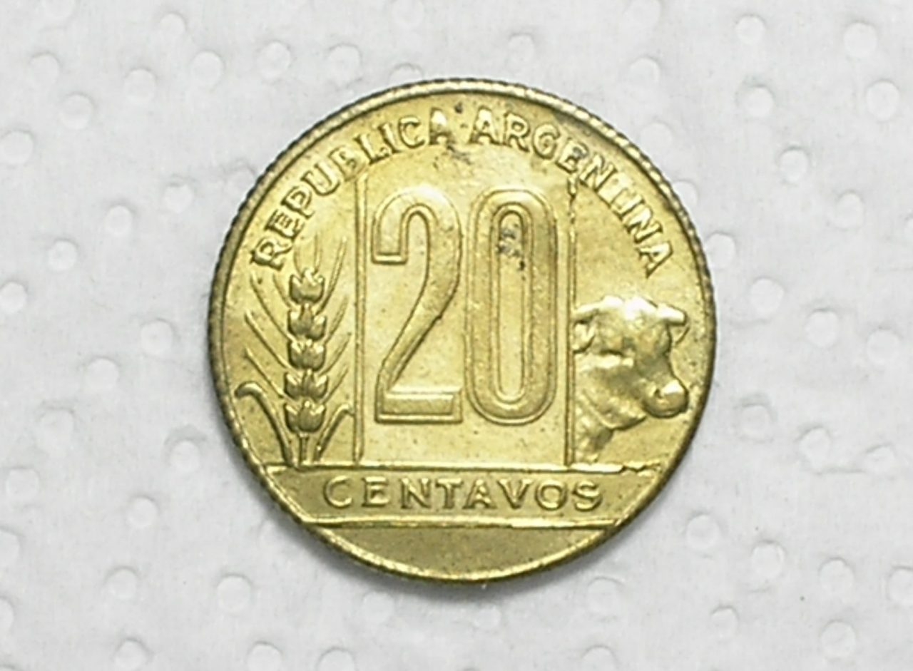 | Casa do Colecionador Argentina) 20 Centavos - 1950 / Bz/Al / box56