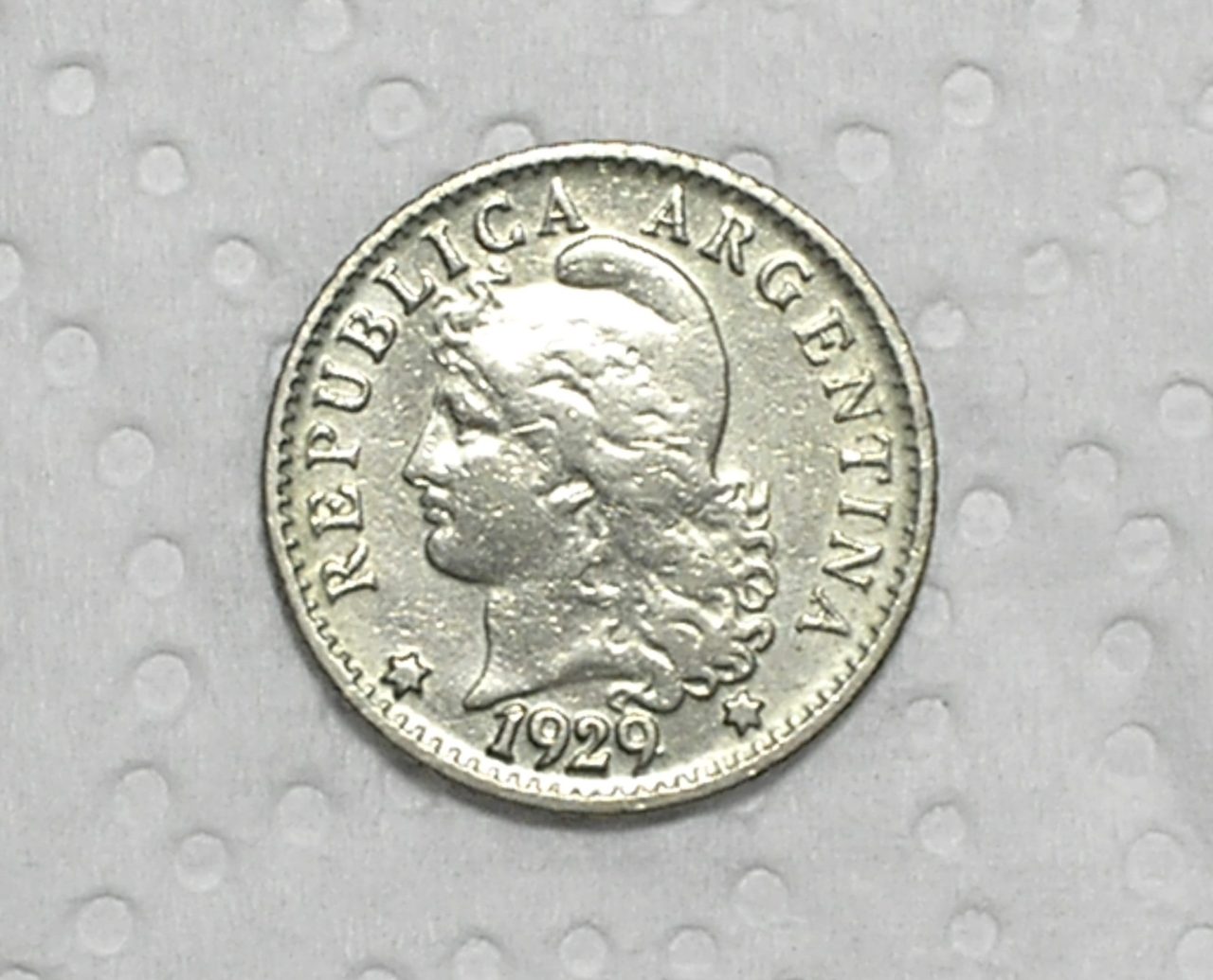 | Casa do Colecionador Argentina 5 Centavos 1929 Co Ni Box56