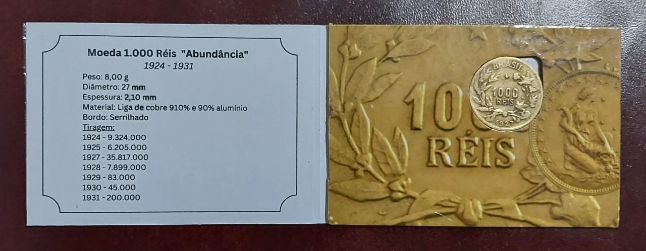 | Casa do Colecionador Blister+moeda de 1000 Réis Sku 1213
