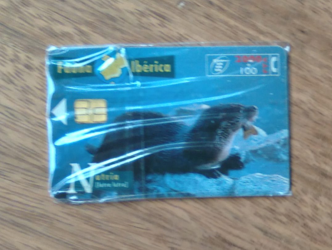 | Casa do Colecionador Cartão telefone Espanha Telefônica 1997. Fauna Iberica Lontra Nutria. Novo.