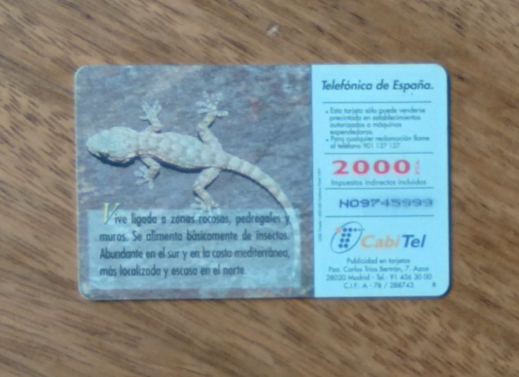 | Casa do Colecionador Cartão telefone Espanha Telefônica 1998. Fauna Iberica Salamandra comum.