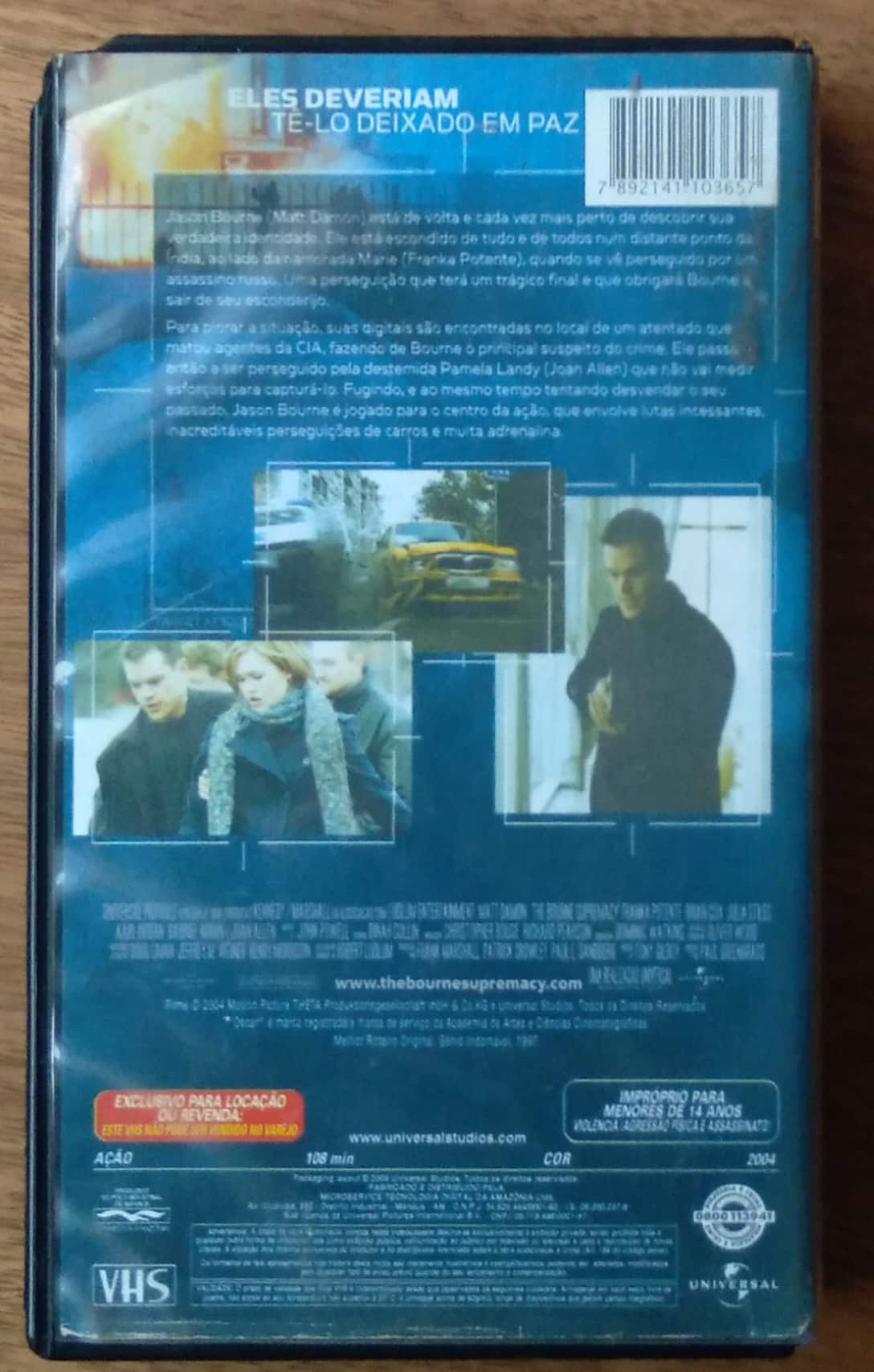 | Casa do Colecionador Fita VHS dublada A Supremacia Bourne. Matt Damon.