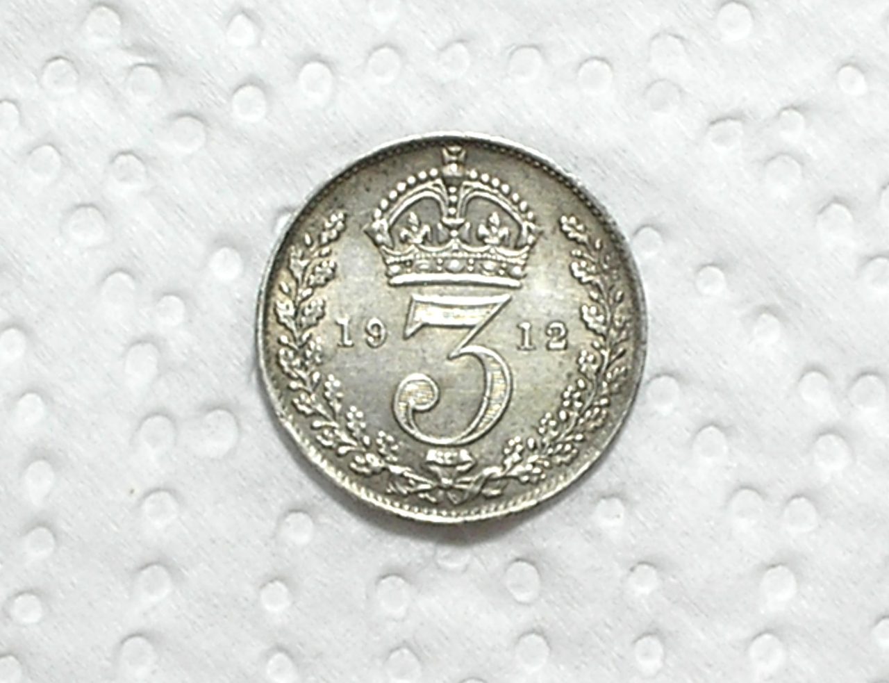 | Casa do Colecionador Inglaterra) 3 Pence - 1912 / Prata .925 / Georgivs V / Sob / cod.300