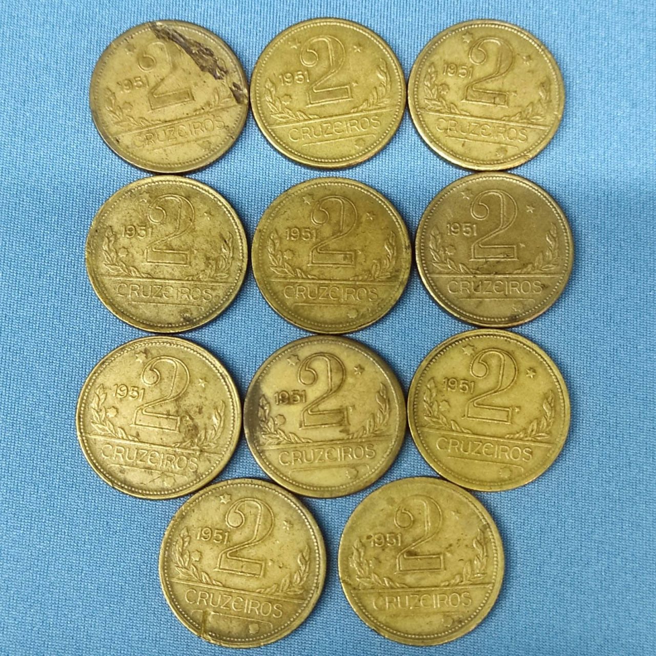 Lote de 11 Moedas de 2 Cruzeiros 1951