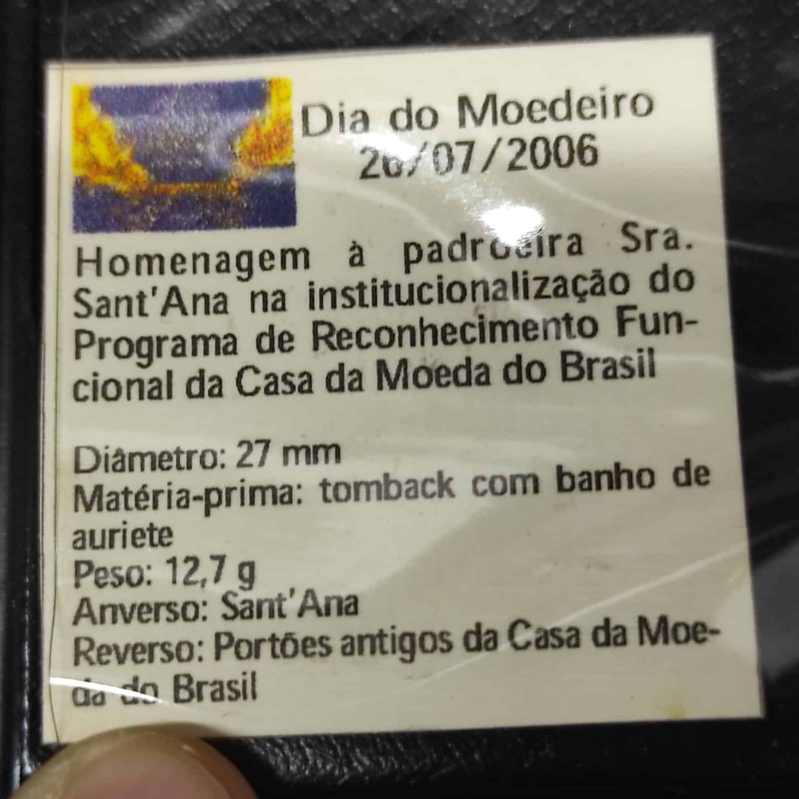 | Casa do Colecionador Medalha Padroeira Sant'Ana Dia do Moedeiro