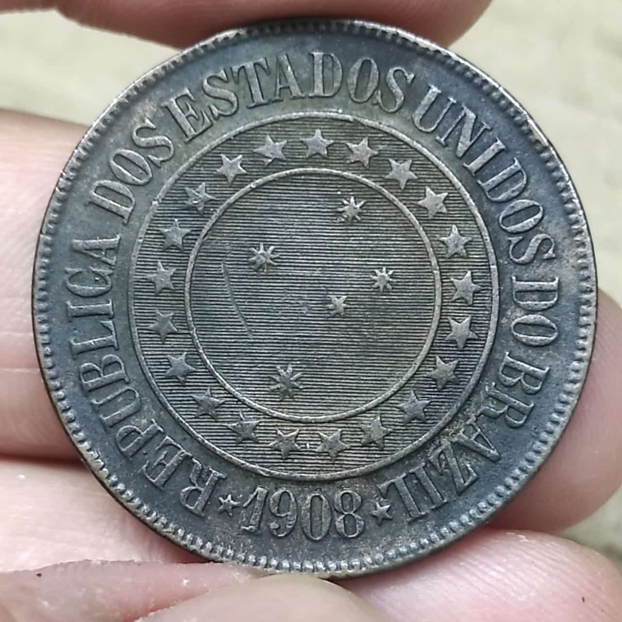 Moeda 40 Réis 1908 Cobre Soberba