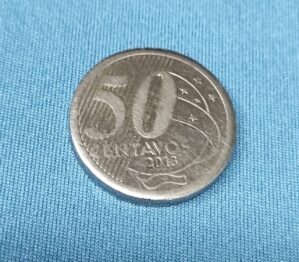 Moeda 50 Centavos 2013 Borda Lisa Anomalia