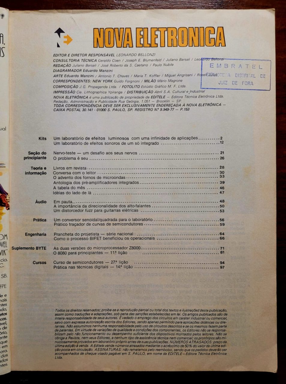 | Casa do Colecionador Nova Eletrônica Nº 36 - Fevereiro 1980