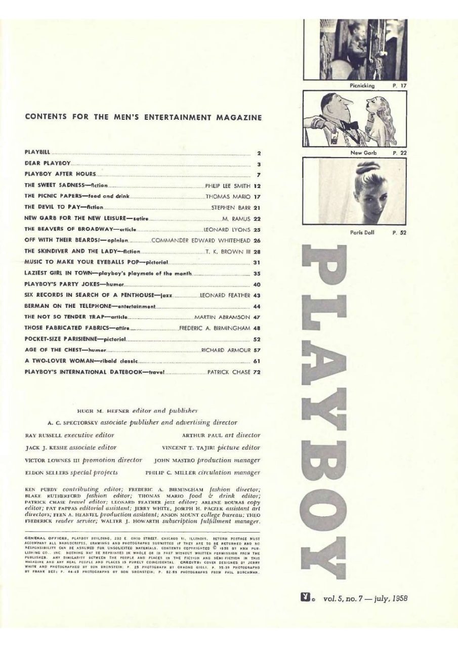 | Casa do Colecionador Playboy Americana Nº 055 em PDF - Capa - Joyce Nizarri - Julho de 1958
