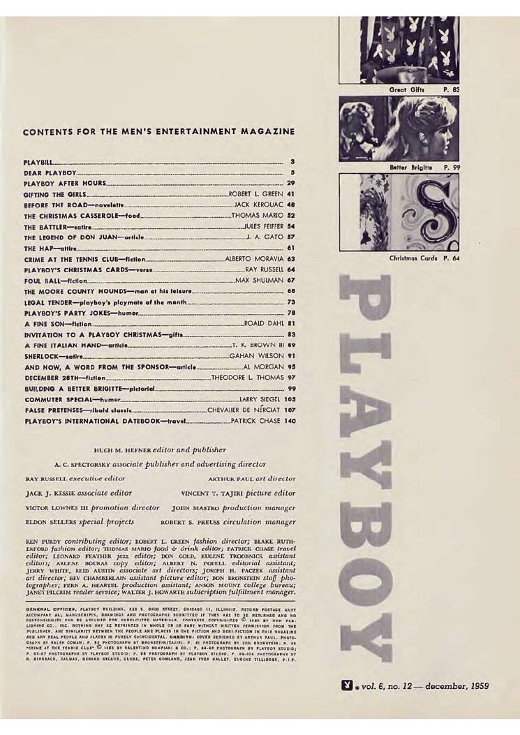 | Casa do Colecionador Playboy Americana Nº 072 em PDF - Ellen Straton - Dezembro de 1959 (Edição de 6º Aniversário)