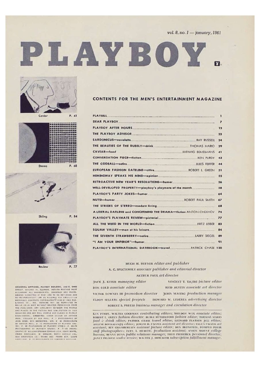 | Casa do Colecionador Playboy Americana Nº 085 em PDF - Connie Cooper - Janeiro de 1961 (Edição de Férias)
