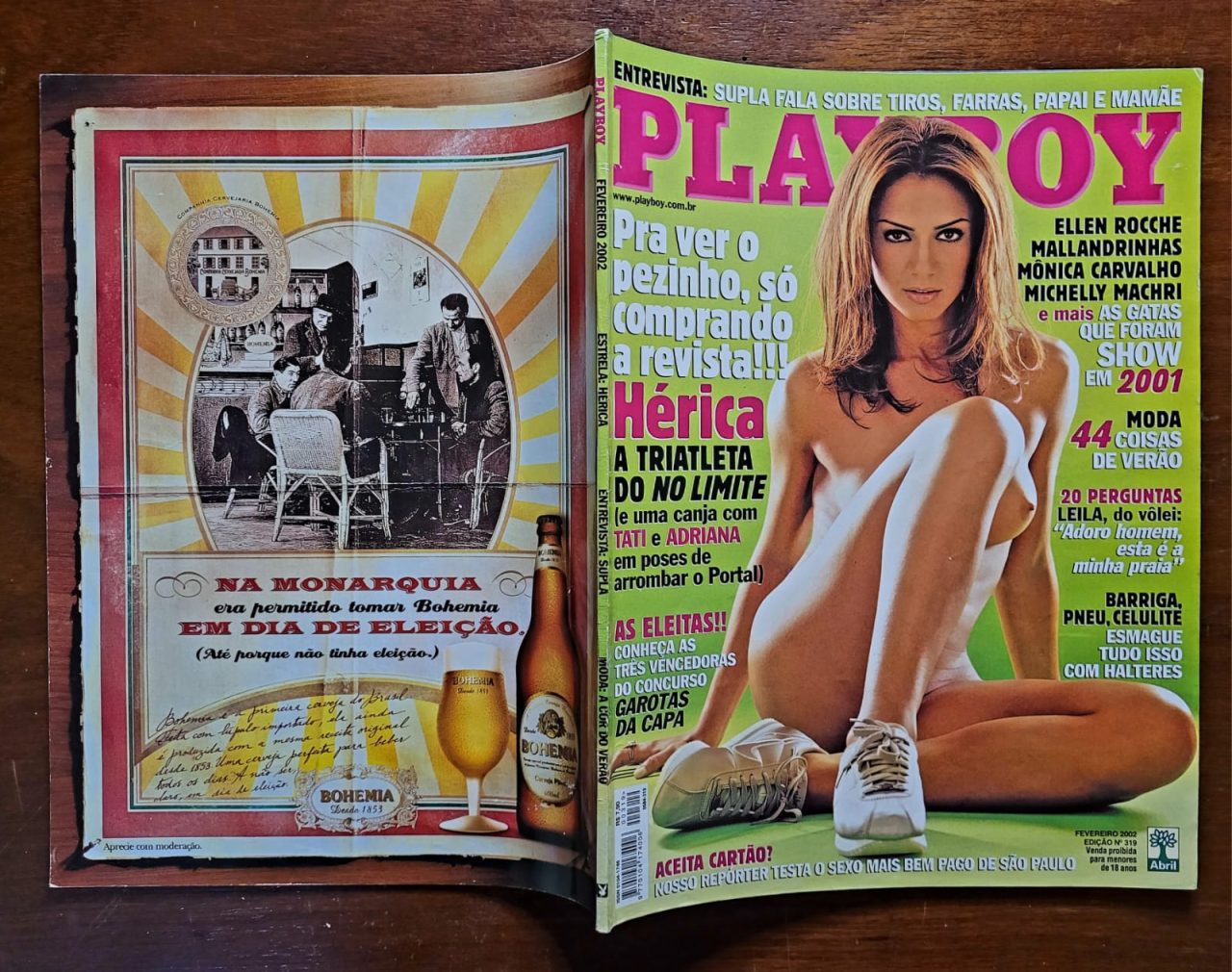 | Casa do Colecionador Playboy Nº 319 - Hérica (A Triatleta do No Limite) Revista com Pôster - Fevereiro 2002