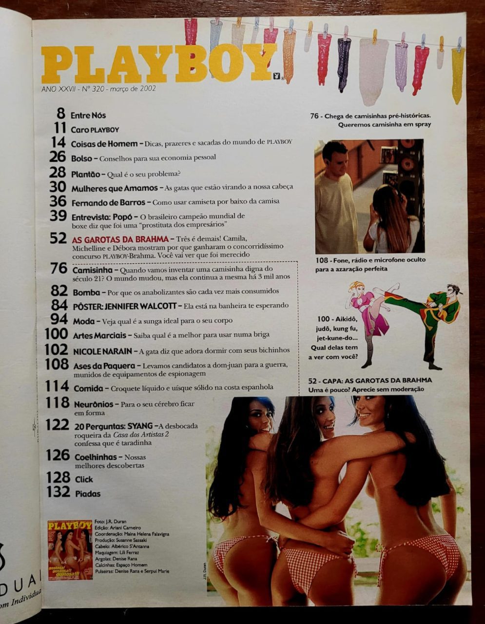 | Casa do Colecionador Playboy Nº 320 - Camila, Débora e Michelline (Concurso Playboy-Brahma) Revista com Pôster - Março 2002