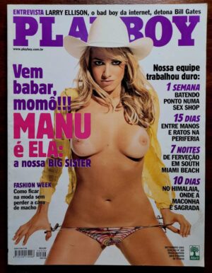 Playboy No 326 Manu Big Brother Brasil Revista Com Poster Setembro 2002 3