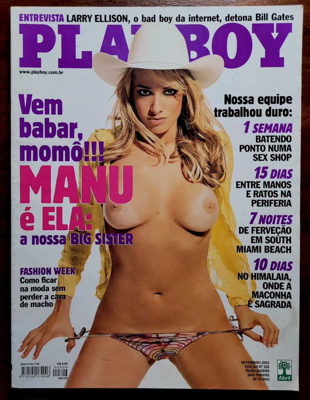 | Casa do Colecionador Playboy No 326 Manu Big Brother Brasil Revista Com Poster Setembro 2002 3