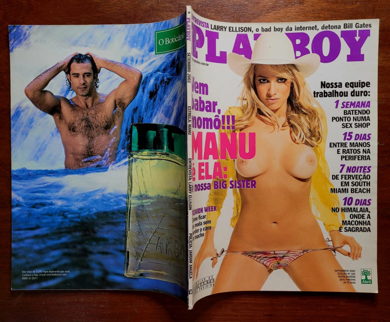 | Casa do Colecionador Playboy No 326 Manu Big Brother Brasil Revista Com Poster Setembro 2002