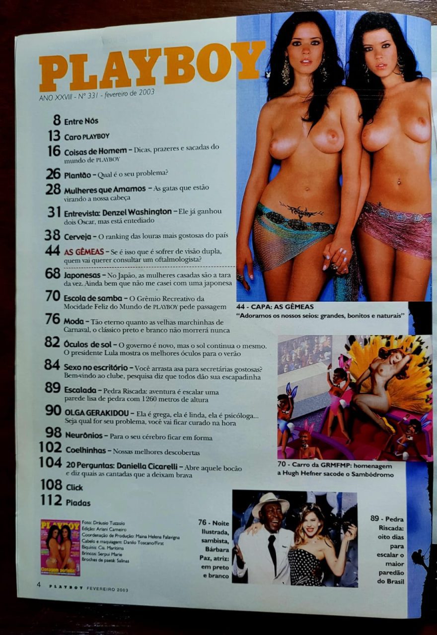 | Casa do Colecionador Playboy No 331 Deisi E Sarah Revista Com Poster Fevereiro 2003