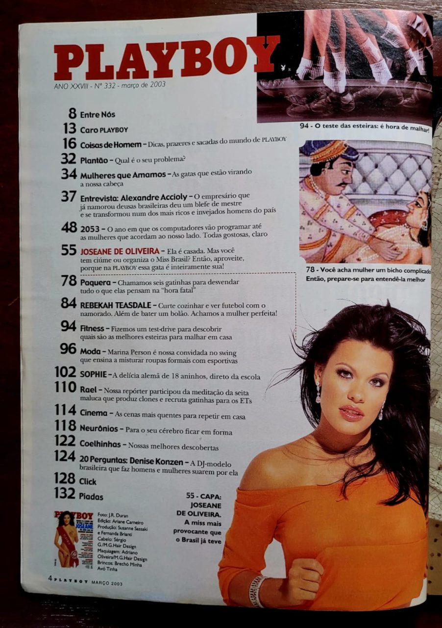 | Casa do Colecionador Playboy Nº 332 - Joseane (Big Brother Brasil) Revista com Pôster - Março 2003