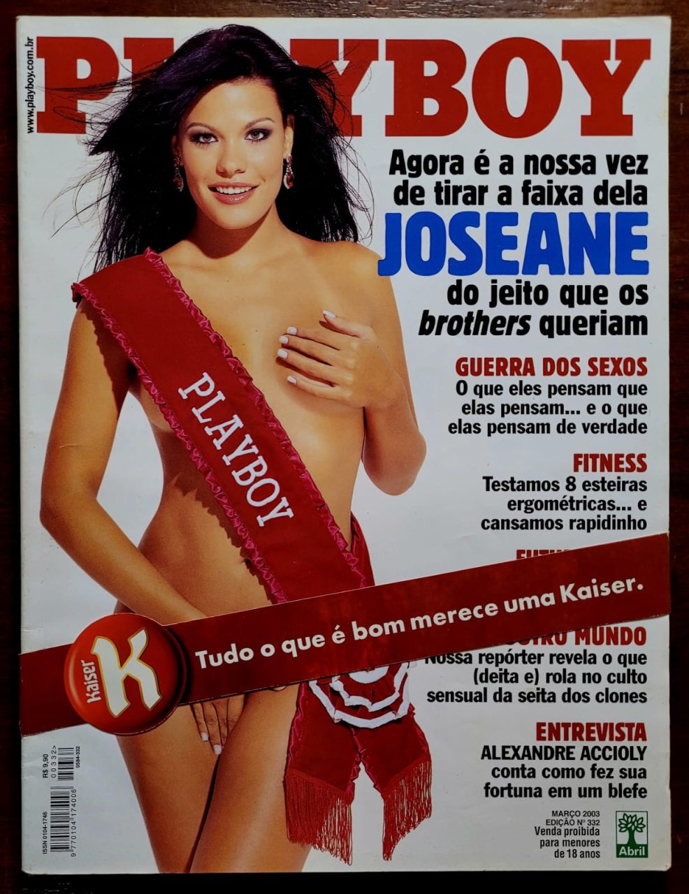 | Casa do Colecionador Playboy Nº 332 - Joseane (Big Brother Brasil) Revista com Pôster - Março 2003
