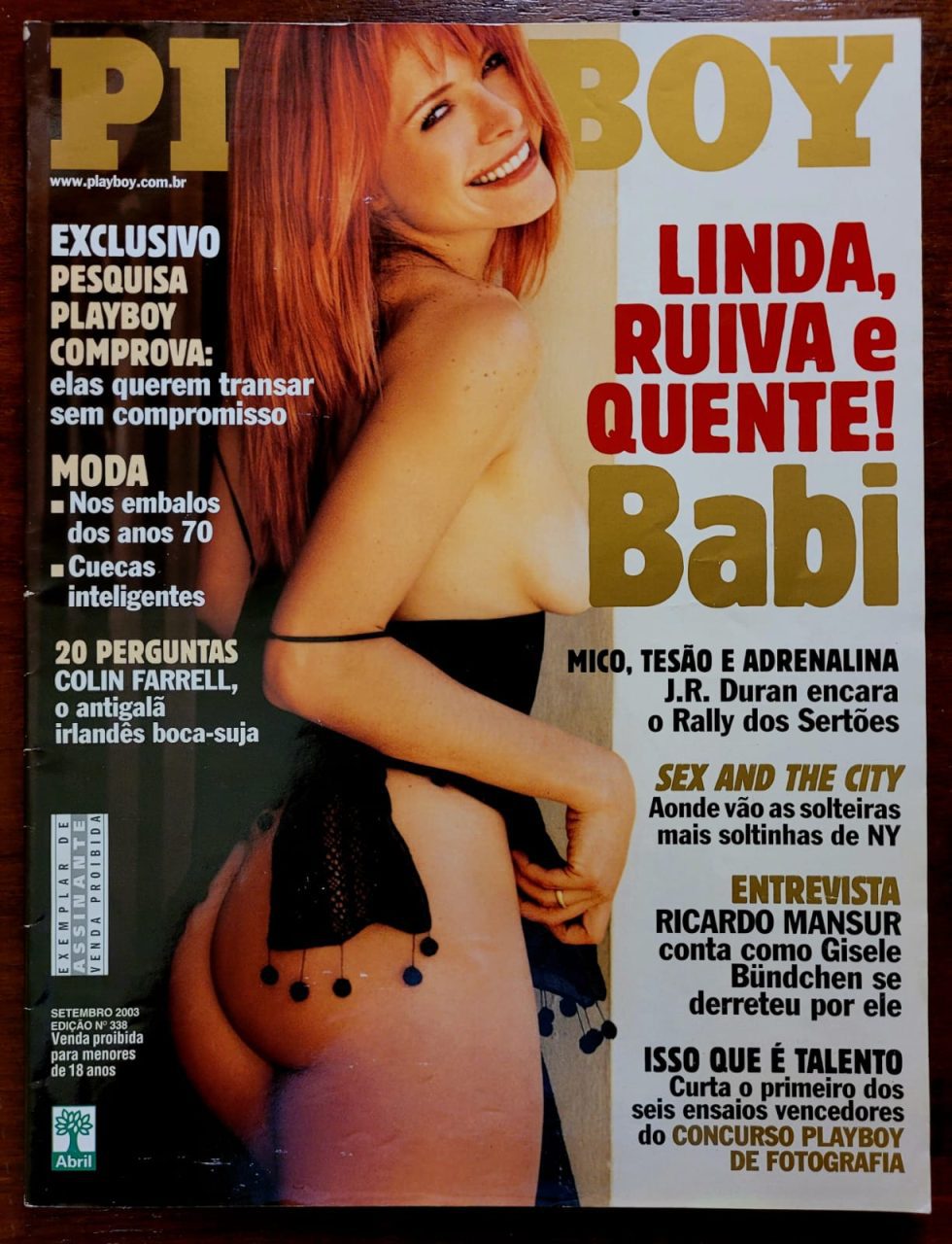 | Casa do Colecionador Playboy Nº 338 - Anna Bárbara Xavier - Babi (Revista com Pôster) Setembro 2003