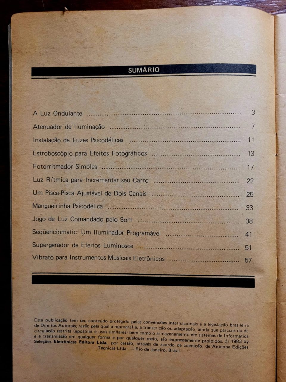 | Casa do Colecionador Seleções Eletrônicas - Fascículo Nº 15 - Efeitos Luminosos Eletrônicos - 1983