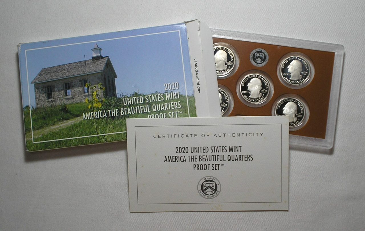 | Casa do Colecionador Usa) Estojo 25 Cents - 2020-S "San Francisco" / "America The Beautiful Quartes and National Parks / Uncirculated Proof set / cod. ems.2