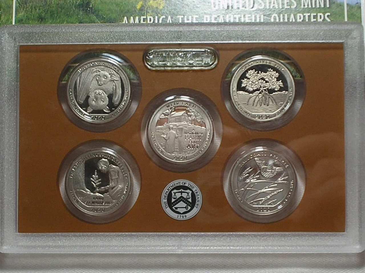 | Casa do Colecionador Usa) Estojo 25 Cents - 2020-S "San Francisco" / "America The Beautiful Quartes and National Parks / Uncirculated Proof set / cod. ems.2