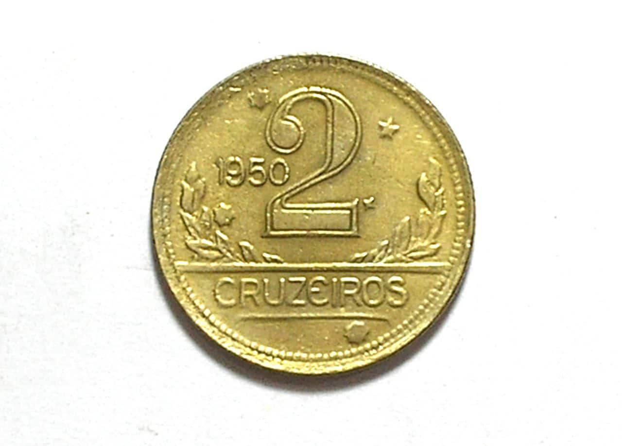 | Casa do Colecionador 2 Cruzeiros - 1950 / Soberba / Mapa do Brasil / Bz/Aluminio