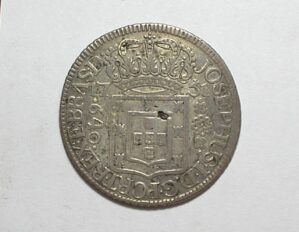 640 Réis - 1751-R / Cunho rachado - não é furo / Variante 1B - E.Bras.D. / Cruz embolada / Colônia / Mbc