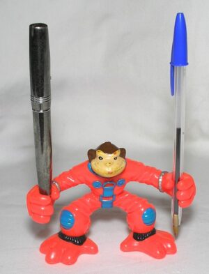 Boneco - Macaco espacial , Segura caneta, Tamanho 12 cm largura