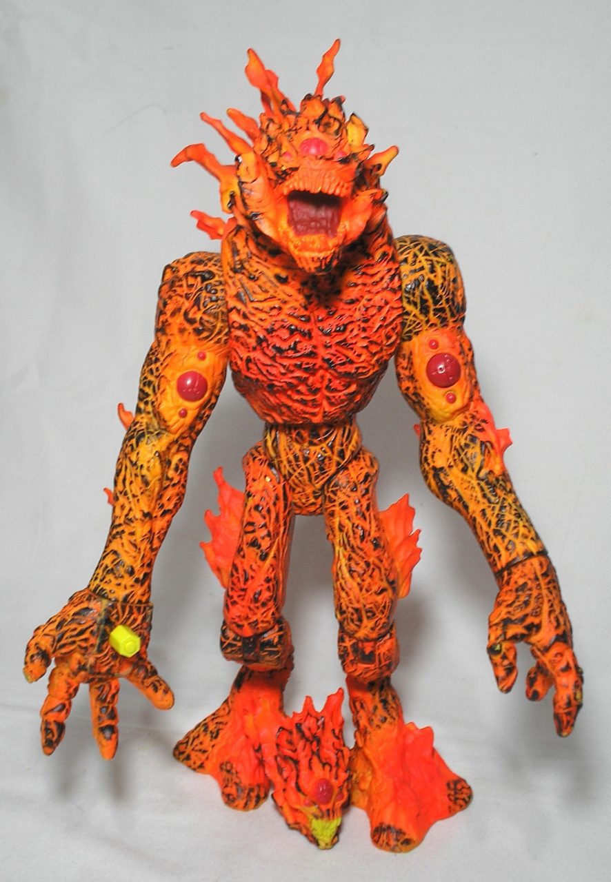 | Casa do Colecionador Boneco - O Monstro de fogo, todo articulado em movimentos, fica em pé, Tamanho 30 cm altura