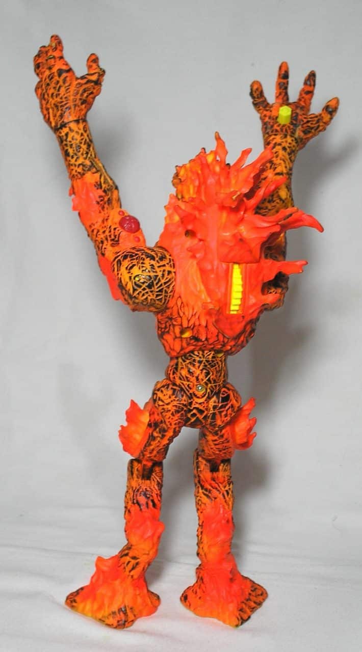 | Casa do Colecionador Boneco - O Monstro de fogo, todo articulado em movimentos, fica em pé, Tamanho 30 cm altura