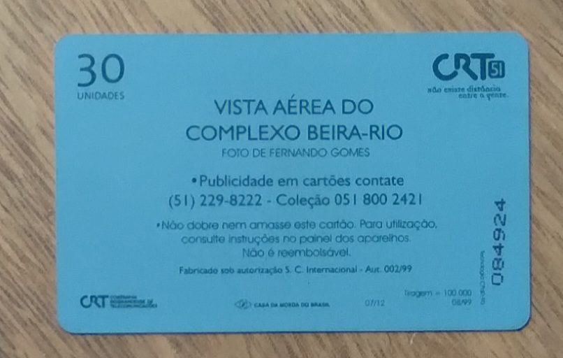 | Casa do Colecionador Cartão Brasil CRT 1999. Vista aérea complexo Beira Rio.