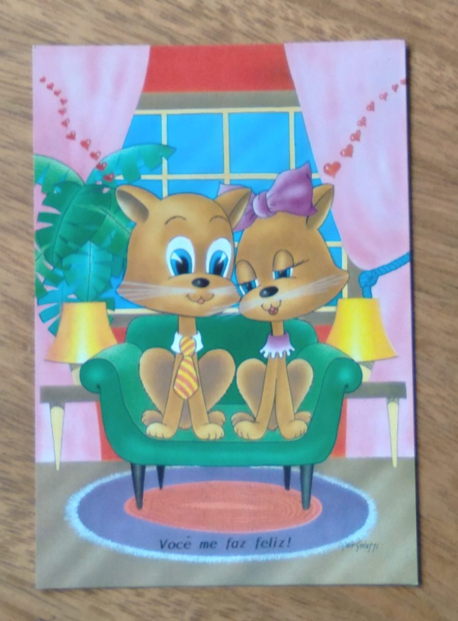 Cartão Postal Litoarte Jovem 68. Você me faz feliz.