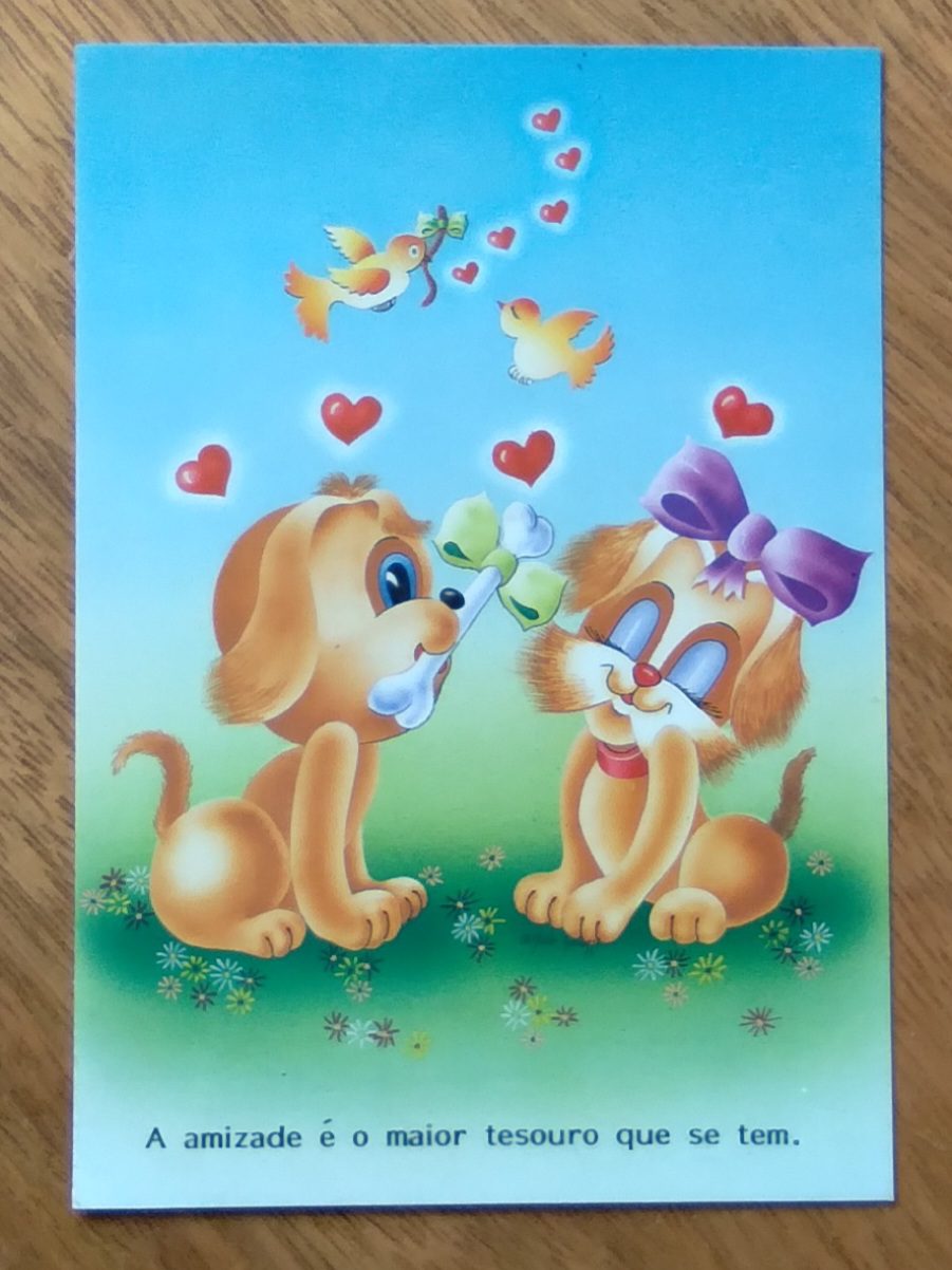 Cartão Postal Litoarte Jovem 91. A amizade é o maior tesouro.