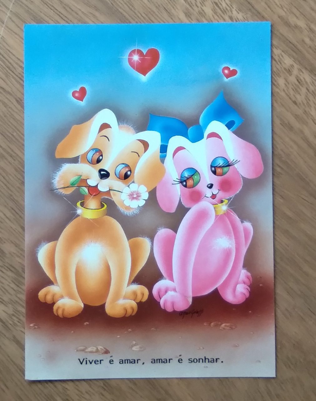 Cartão Postal Paulinas Jovem 105. Viver é amar e sonhar.