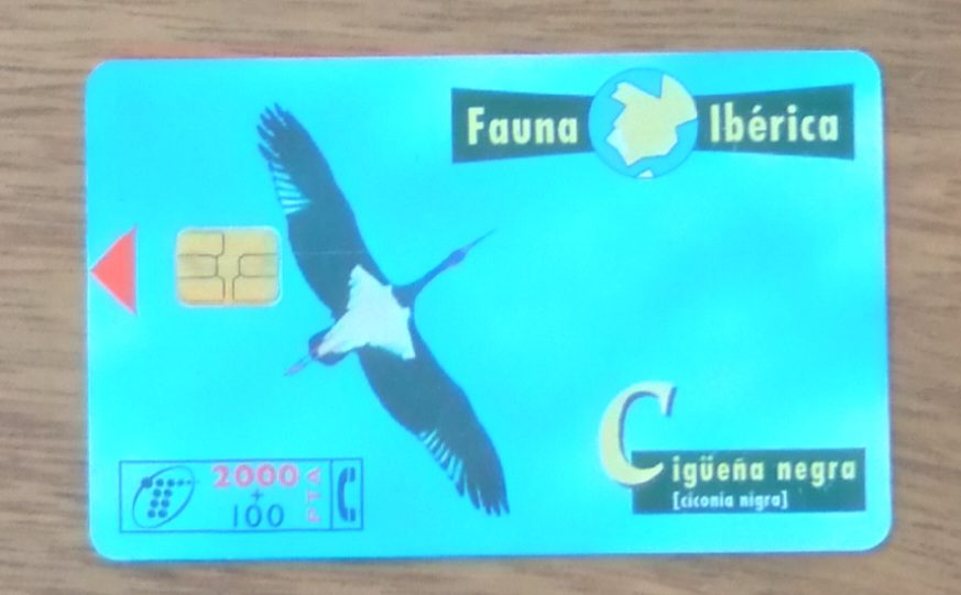 | Casa do Colecionador Cartão telefone Espanha Telefônica 1998. Fauna Iberica Cigüeña negra