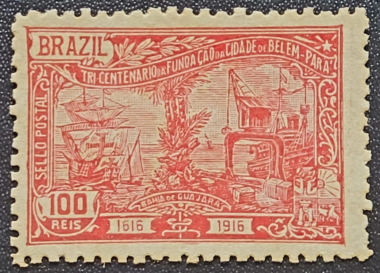| Casa do Colecionador Comemorativos - RHM C0011 (Novo) 100 Réis - Tricentenário de Belém/PA - 05/01/1916 (Selos do Brasil)