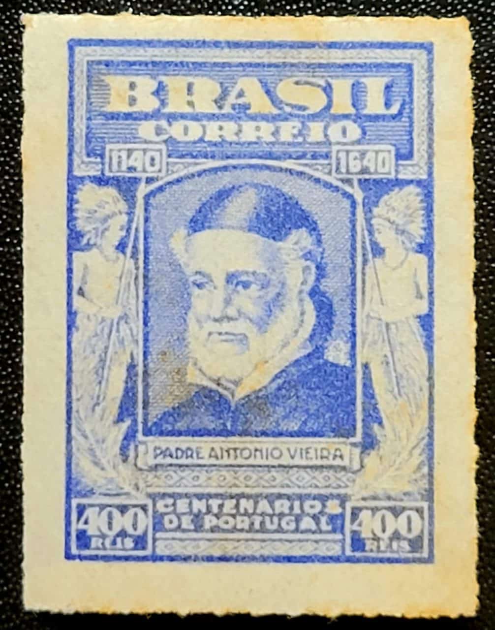| Casa do Colecionador Comemorativos - RHM C0161 (Novo com Goma) 400 Réis - Padre Vieira - 8º Centenário da Independência e 3º da Restauração de Portugal - 01/12/1940