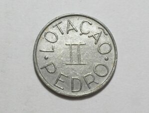 Rara Ficha de lotação Pedro II, Anos 1920/30/40 em Alumínio Duro