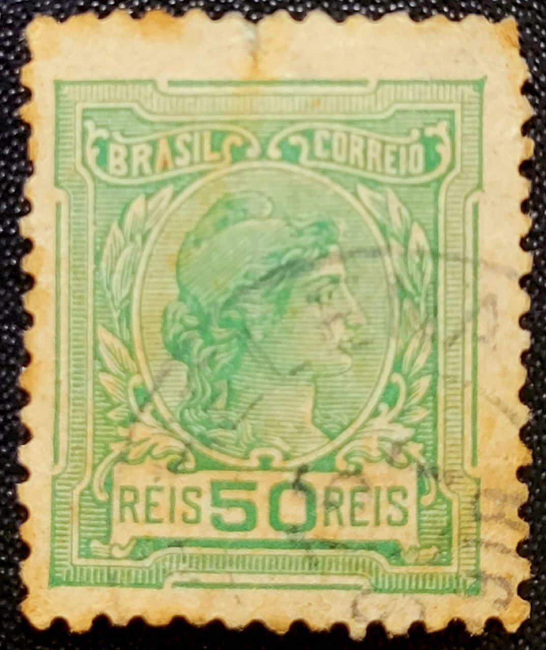 | Casa do Colecionador Regulares - RHM 164 (Usado) 50 Réis - Alegorias República e Instrução - 1918/1919 (Selos do Brasil)
