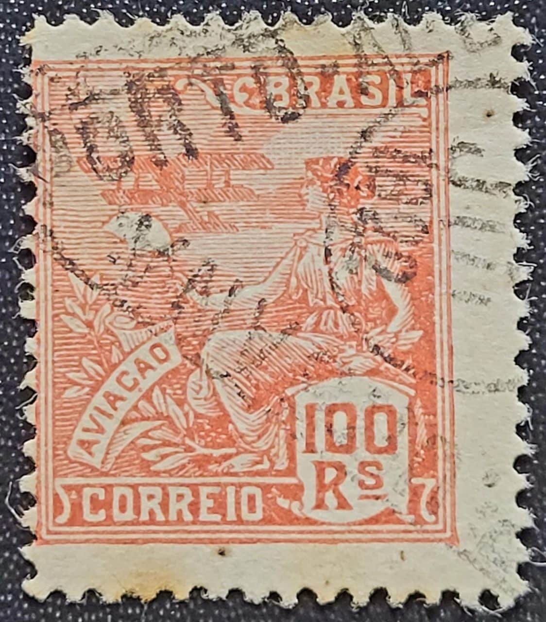 | Casa do Colecionador Regulares - RHM 196 (Usado) 100 Réis - Aviação - Vovó Parte 1 - 1921/26 (Selos do Brasil)