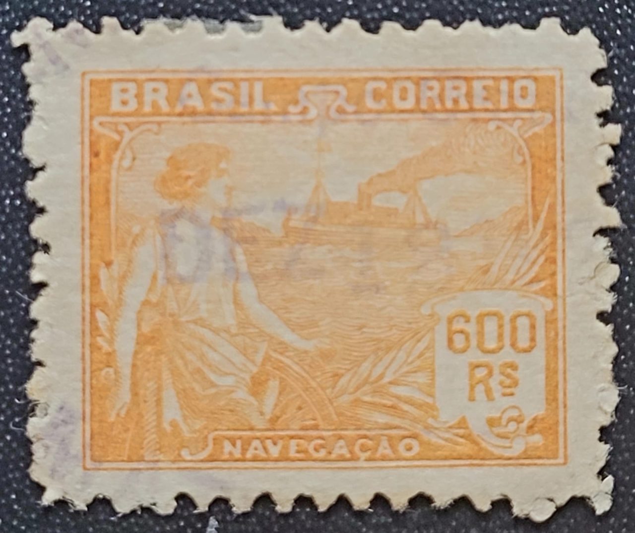 | Casa do Colecionador Regulares - RHM 204 (Usado) 600 Réis - Navegação - Vovó Parte 1 - 1921/1926 (Selos do Brasil)