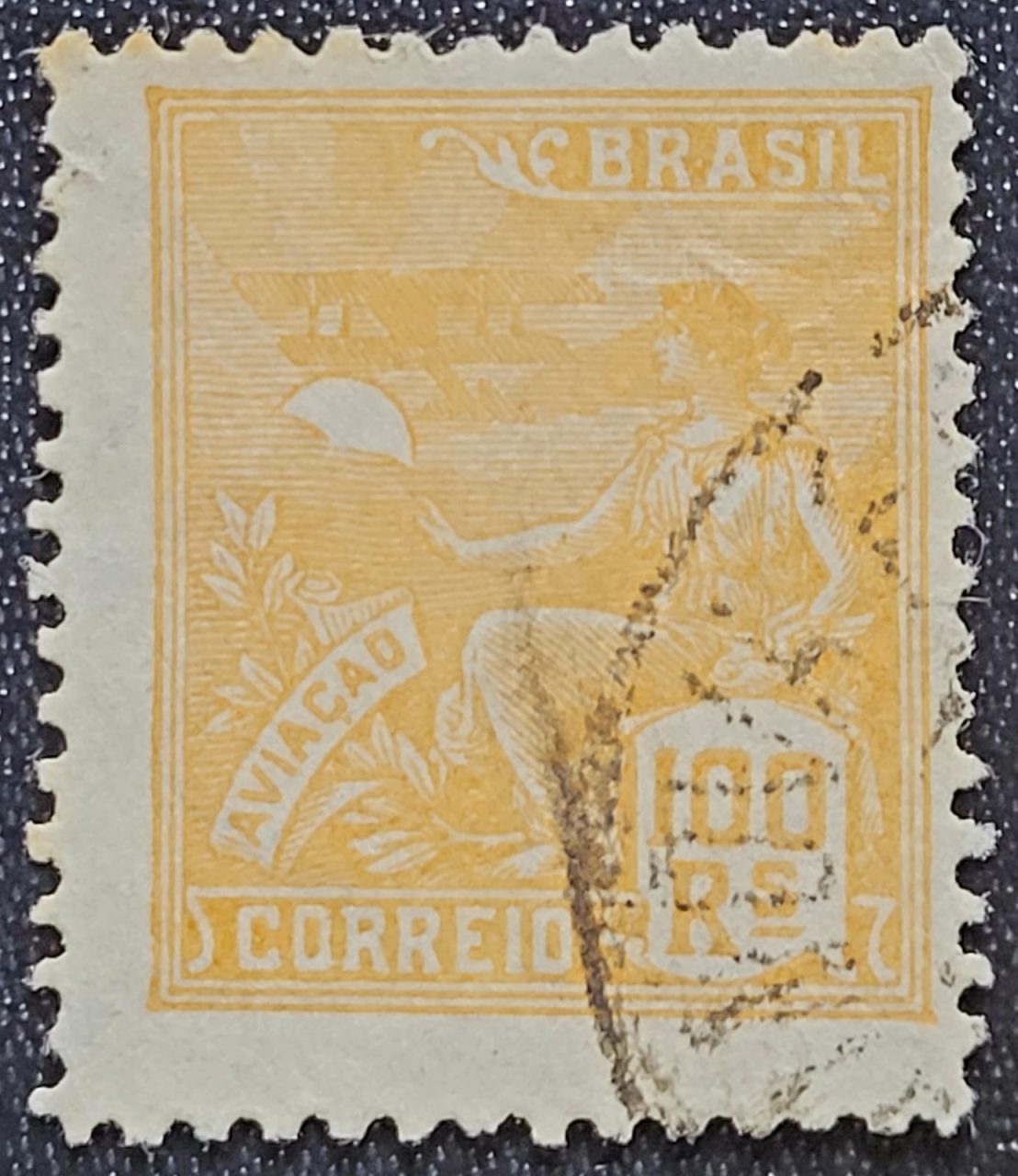 | Casa do Colecionador Regulares - RHM 220 (Usado) 100 Réis - Aviação - Vovó Parte 1 - 1924/1932 (Selos do Brasil)