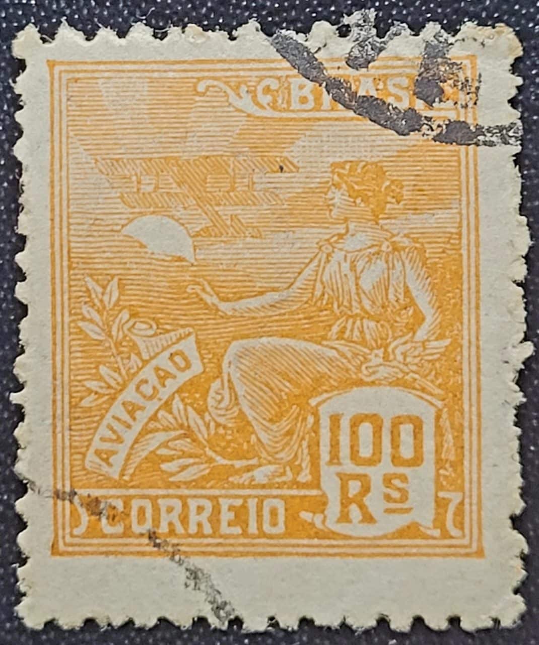 | Casa do Colecionador Regulares - RHM 220 (Usado) 100 Réis - Aviação - Vovó Parte 1 - 1924/1932 (Selos do Brasil)
