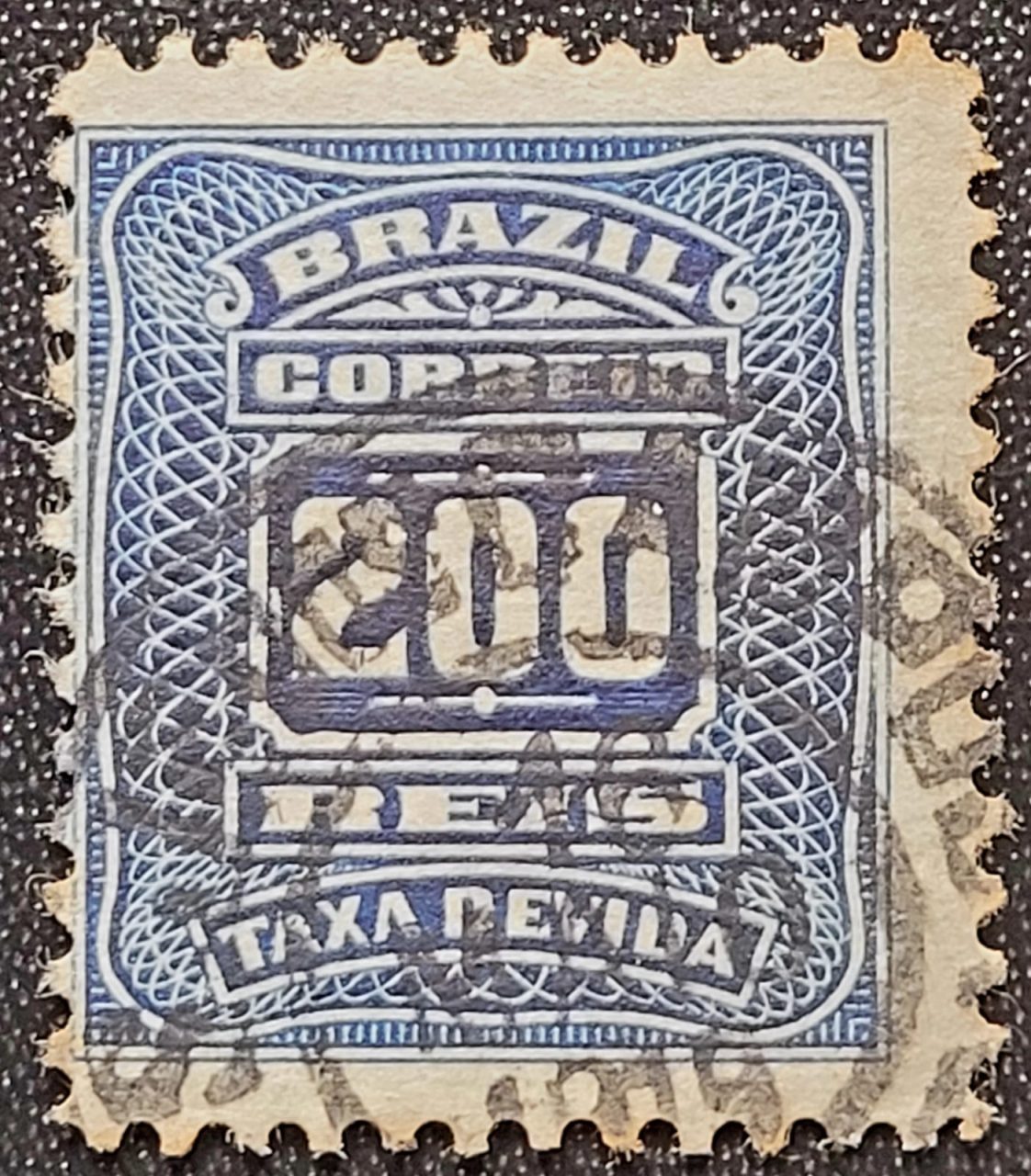 | Casa do Colecionador Taxa Devida - RHM X31 (Usado) 200 Réis - Cifras "ABN" Novos Desenhos - 10/11/1906 (Selos do Brasil)