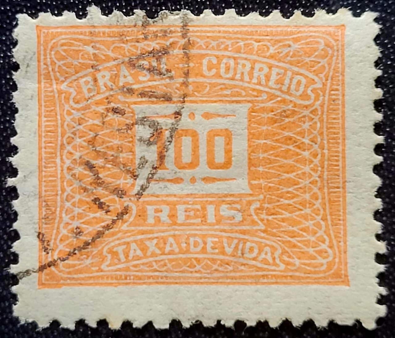 | Casa do Colecionador Taxa Devida - RHM X61 (Usado) 100 Réis - Tipo Cifra Horizontal - 09/10/1929 (Selos do Brasil)