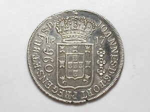 960 Reis 1817 Rio Variante 40a Cunho Rachado Rec S 8 Reales Colonia Reinado Djoao Principe Regente Prata Mbc 2