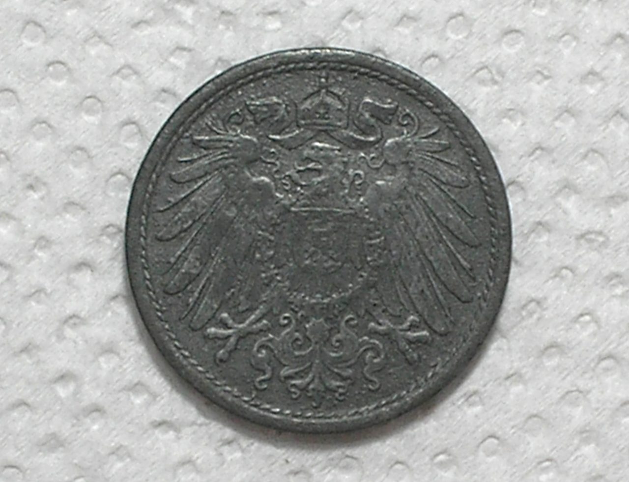| Casa do Colecionador Alemanha) 10 Pfennig - 1918 - Sem letra Monetária / 1ª Guerra / Mbc / Ferro / box57