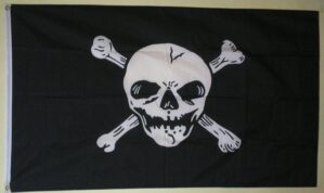 Bandeira dos Piratas. Bom para enfeites de festas, aniversários e etc. / Nova / Tamanho 1 metro e 50 cm X 88 cm com 100% poliéster